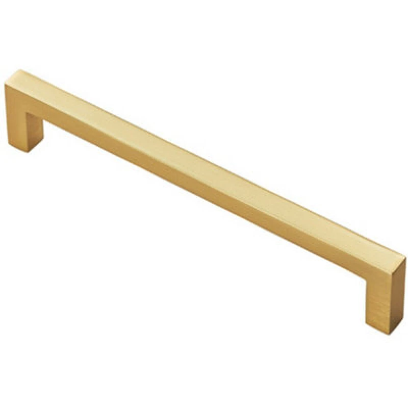Image of Loops Square Block Pull Handle 170 x 10mm 160mm Fixing Centres Satin Brass Metallics unisex