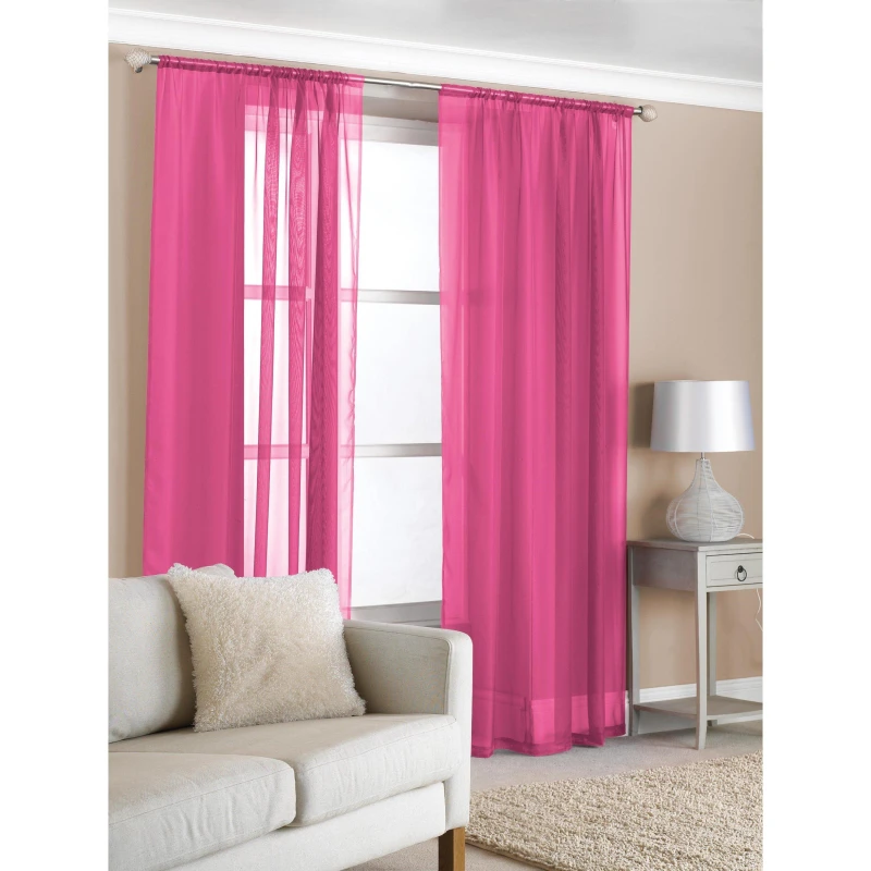 Image of Country Club Voile Curtain Panels 150x122cm -CerisePack of 2 Cerise unisex 150x122 cm