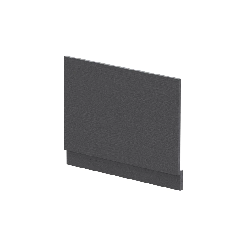 Image of Balterley Edge/Power Straight End Bath Panel & Plinth, 750mm - Textured Woodgrain Graphite Grey Grey