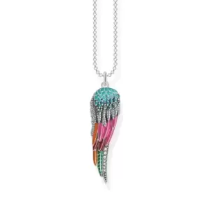 Image of THOMAS SABO Silver Colourful Parrot Wing Necklace