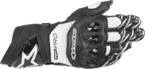 Image of Alpinestars GP PRO R3 Motorcycle Gloves, black-white, Size S, black-white, Size S