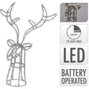 Image of The Spirit Of Christmas Reindeer Head 30LED31 - Silver