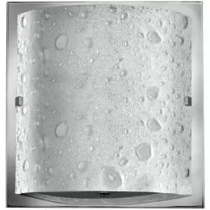 Image of IP44 Wall Light Bubble Art Glass Etched Bottom Polished Chrome LED G9 3.5W