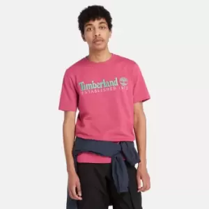 Image of Timberland Est. 1973 Crew T-Shirt For Men In Pink Pink, Size S