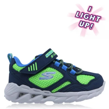 Image of Skechers Magna Lights Infant Trainers - Navy/Lime