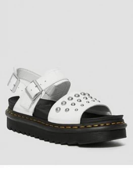Image of Dr Martens Voss Stud Flat Sandal, White, Size 6, Women