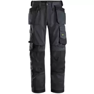 Image of Snickers 6251 Allround Work Stretch Loose Fit Trousers Holster Pockets Steel Grey / Black 30" 32"