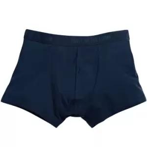 Image of Fruit Of The Loom Mens Classic Shorty Cotton Rich Boxer Shorts (Pack Of 2) (L) (Deep Navy)