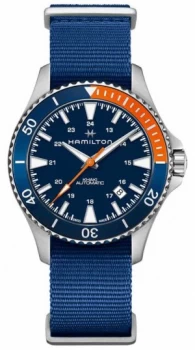 Image of Hamilton Mens Khaki Navy Scuba Auto Nato Strap H82365941 Watch