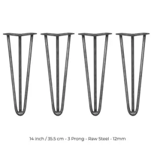 Image of SkiSki 4 X Hairpin Leg - 14 - Unfinished - 3 Prong - 12M