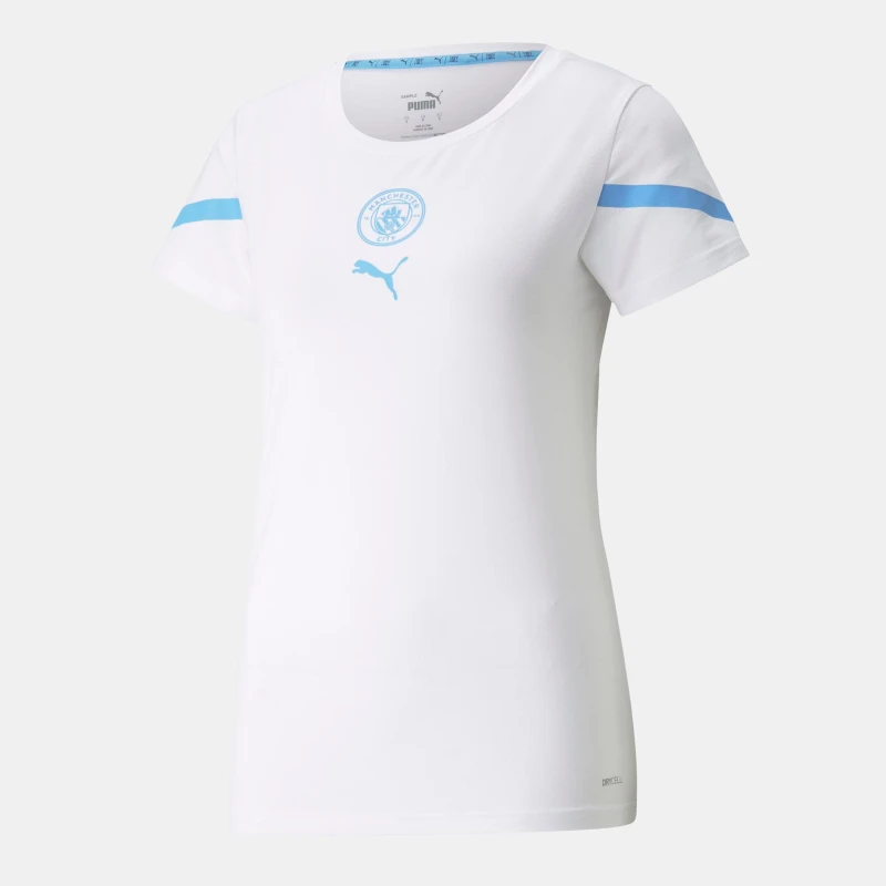 Image of Puma Manchester City Fc Prematch Jersey White Blue female S