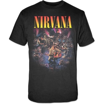 Image of Nirvana - Unplugged Photo Unisex Medium T-Shirt - Black