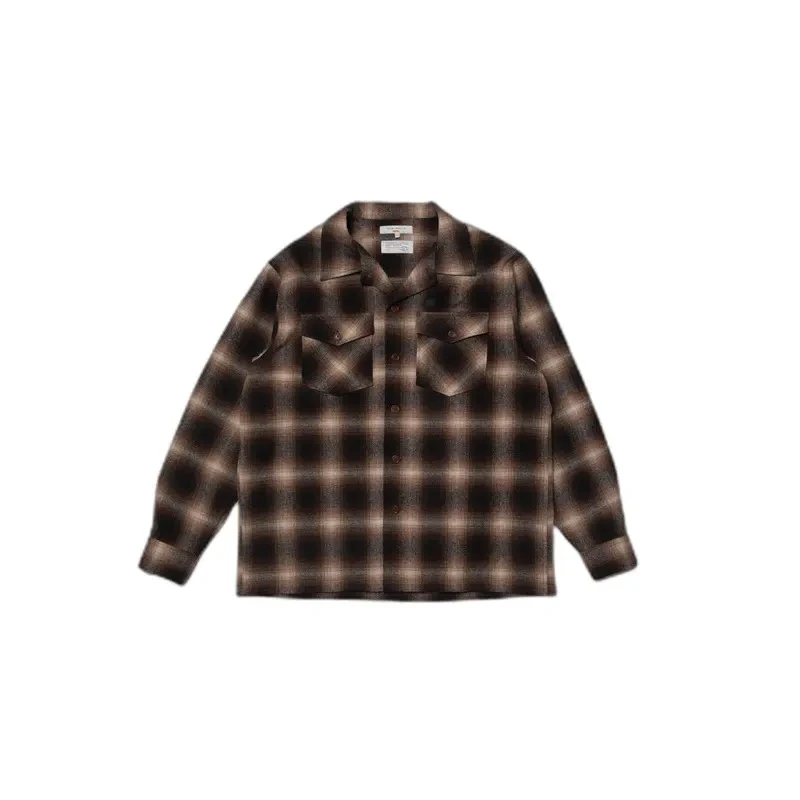 Image of Nudie Jeans Long sleeve shirt Nudie Jeans Vincent Shadow Check Marron Male M