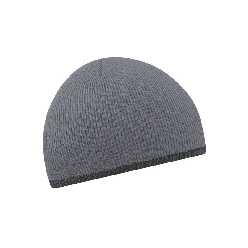 Image of Beechfield Beechfield Two-Tone Knitted Winter Beanie Hat in Grey Grey One Size Unisex 5055747772012