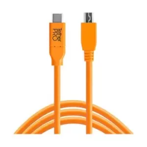 Image of TetherTools TetherPro USB-C to 2.0 Micro-B 5-Pin CUC2515-ORG