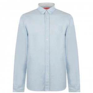 Image of Hugo Boss Emorino Smile Shirt Open Blue Size L Men