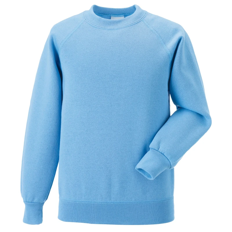 Image of Jerzees Schoolwear Jerzees Schoolgear Raglan Sleeve Sweatshirt in Blue Size: 11-12 Years Blue Unisex 11-12 Years