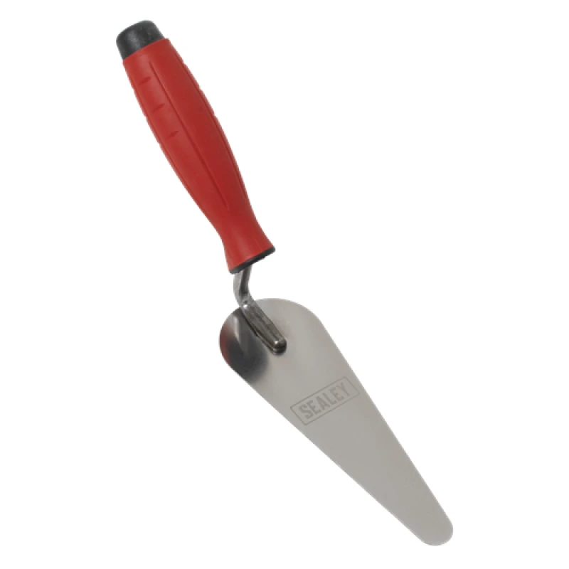 Image of Sealey Stainless Steel Narrow Gauging Trowel - Rubber Handle - 160mm T1225