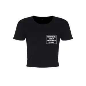 Image of Grindstore Womens/Ladies Social Anxiety Crop Top (M) (Black)