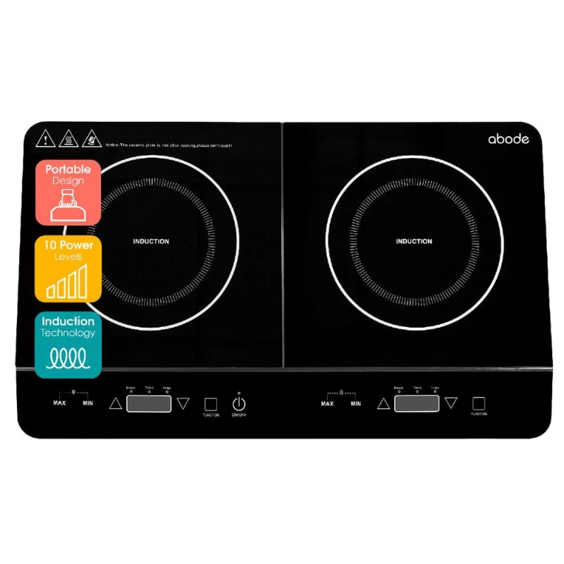 Image of ABODE AINDH2003 Double Induction Hot Plate - Black 5056233837321
