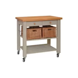 Image of Eddingtons Lambourn Two Drawer French Grey Kitchen Trolley