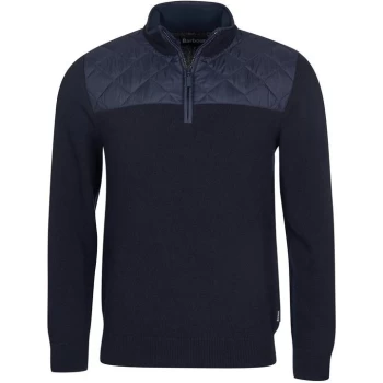 Image of Barbour Diamond Half Zip Hoodie - Navy NY91
