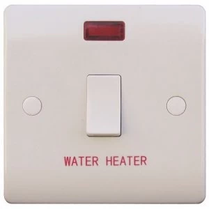 Image of ESR Sline 20A White 1G Double Pole 230V Water Heater Plate Switch With Neon