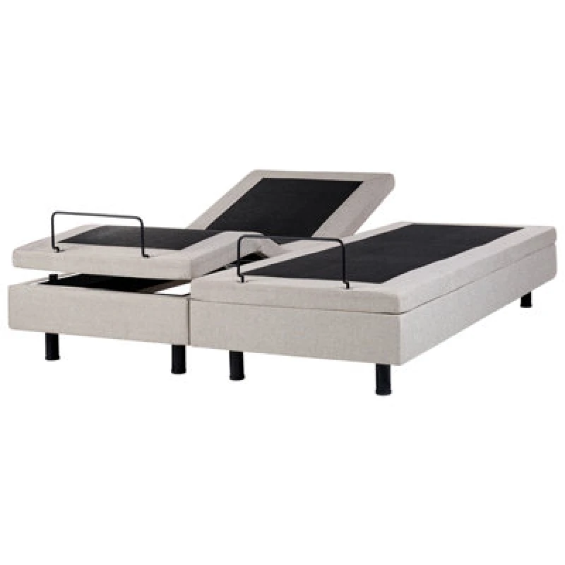 Image of Beliani Adjustable Bed Without Headboard Fabric Duke 180 X 200 Cm (Eu Super King) Beige