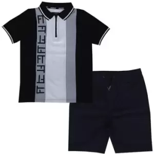 Image of Firetrap Polo And Shorts Set Junior Boys - Black