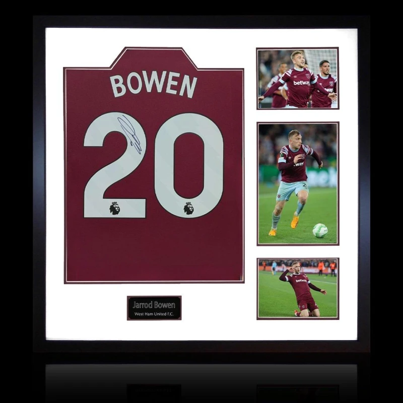 Image of The Fan Cave Jarrod Bowen Signed West Ham United Shirt Elite Fr Maroon unisex 820mm x 82