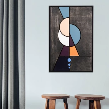 Image of Geometri Multicolor Decorative Wooden Wall Accessory