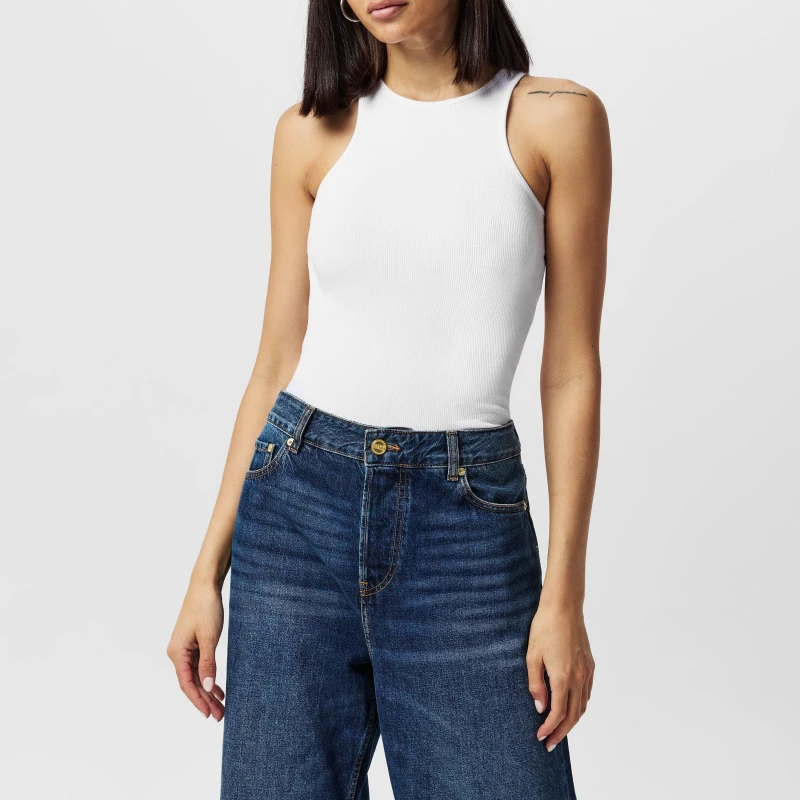 Image of French Connection Rassia Rib Tank Top - White White 8