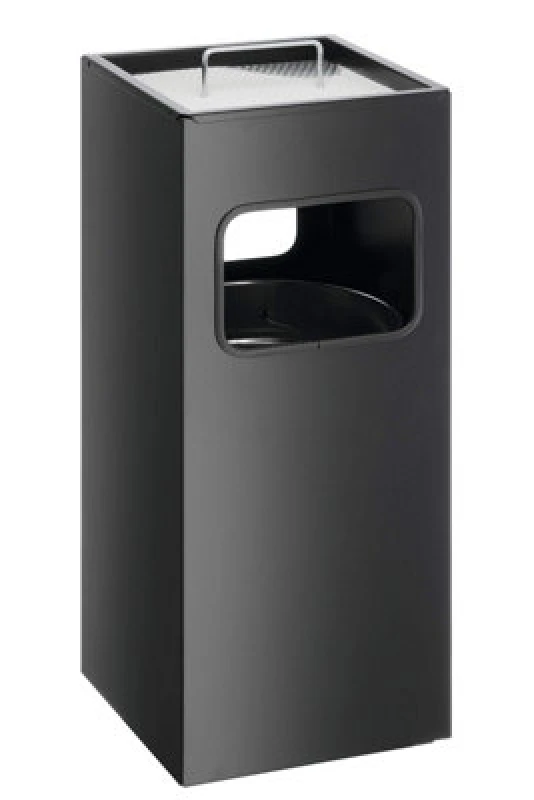 Image of Durable Square Ashtray Bin 17L Black