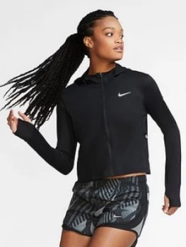 Image of Nike Running Long Sleeve Element Zip Top - Black, Size S, Women