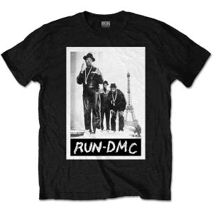 Image of Run DMC - Paris Photo Unisex Medium T-Shirt - Black