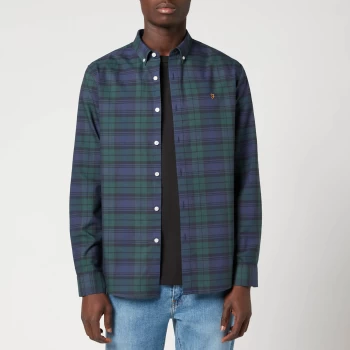Image of Farah Mens Brewer Check Shirt - Woodland Pine - S