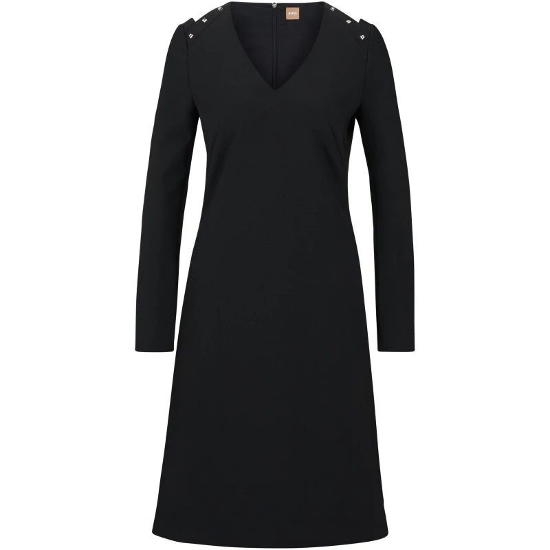 Image of Boss Womens Dariva Wrap Dress Black female 4 (XXS)