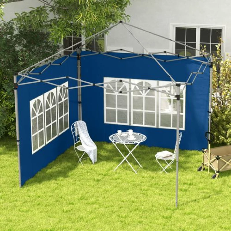 Image of Outsunny Gazebo Side Panels for 3x3(m) or 3x4m Pop Up Gazebo, 2 Pack, Blue 84C-458V00BU