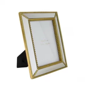 Image of Ornate Photo Frame with Mirrored Panels and Gold Edging 5 x 7"