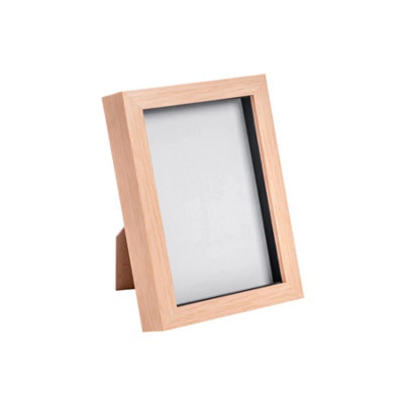 Image of Nicola Spring 5 X 7" Photo Frame - Light Wood - 3D Photo Frame Picture Frame Box Portrait Display Case (20 X 15Cm)