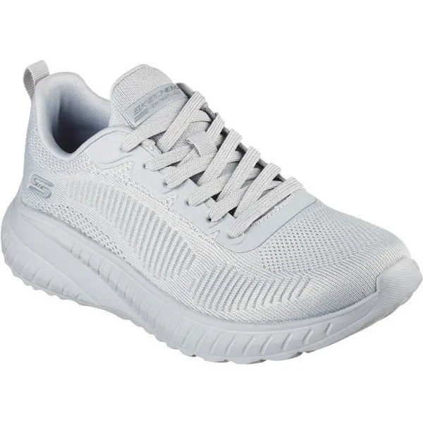Image of Skechers Womens Bob Squad Chaos Face Off Lace Up Trainers UK Size 8 (EU 41) light grey SKE1993-LTGY-8