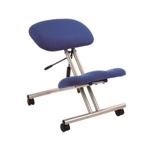 Image of Trexus Kneeling Office Chair Steel Framed On Castors Gas Lift Seat Blue H480 620mm
