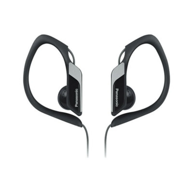 Image of Panasonic Panasonic RP-HS34E Water/Sweat Resistant Adjustable In-Ear Sports Headphones in Black One Size Unisex 5025232768066