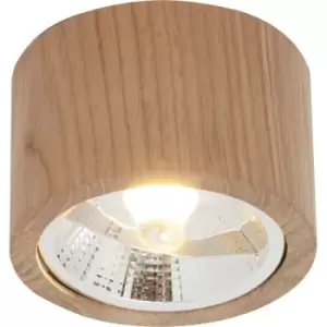 Image of Zumaline Lighting - Zumaline Oak Surface Mounted Downlight, Wood, 1x GU10/ES111