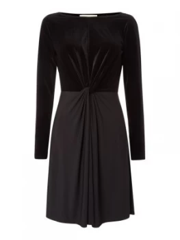 Image of Michael Kors Velvet mix twist dress Black