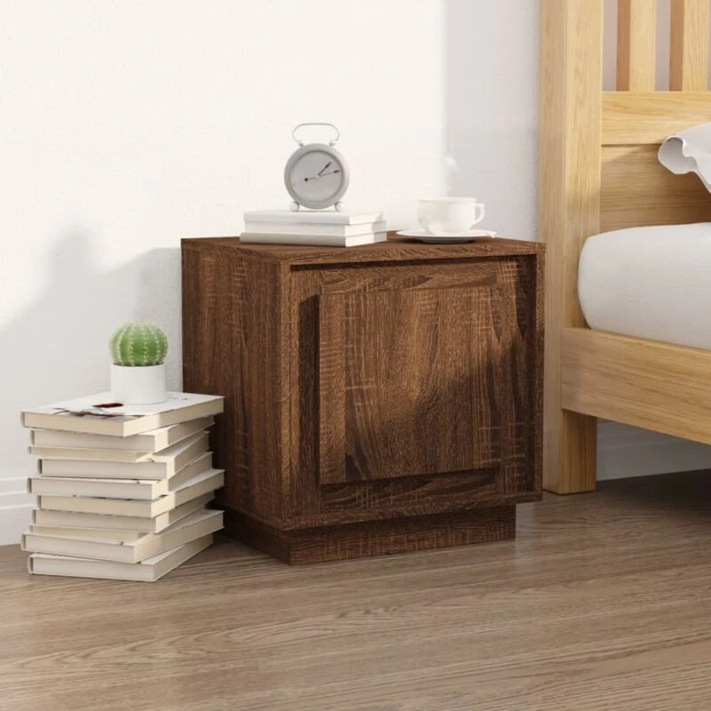 Image of VIDAXL Bedside Cabinet Brown Oak 44x35x45cm Engineered Wood Vidaxl 8720845794323