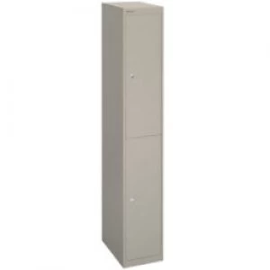 Image of Bisley Basic Contract Locker Lockable with 2 Doors CLK182 Steel 305 x 457 x 1802mm Goose Grey