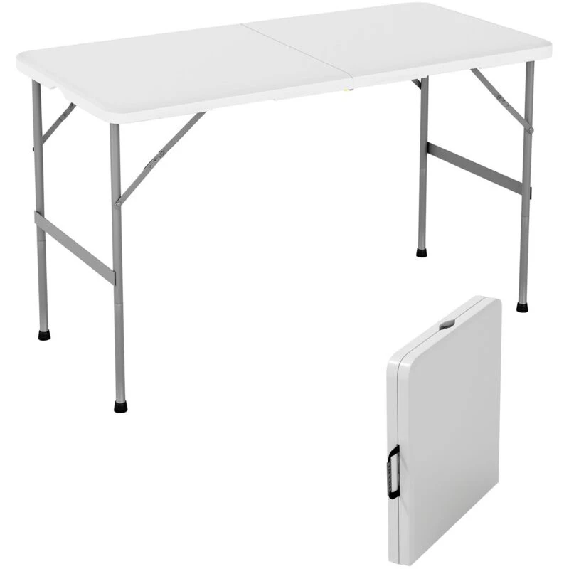 Image of MCC Direct 4ft Folding Table Heavy Duty Outdoor And Indoor Use Garden Camping Event Table White