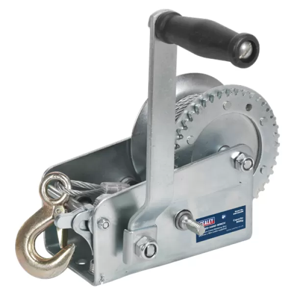 Image of Sealey GWC2000M Geared Hand Winch 900kg Capacity with Cable
