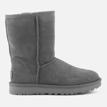 Image of UGG Womens Classic Short II Sheepskin Boots - Grey - UK 3
